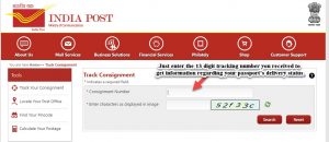 speed post passport tracking